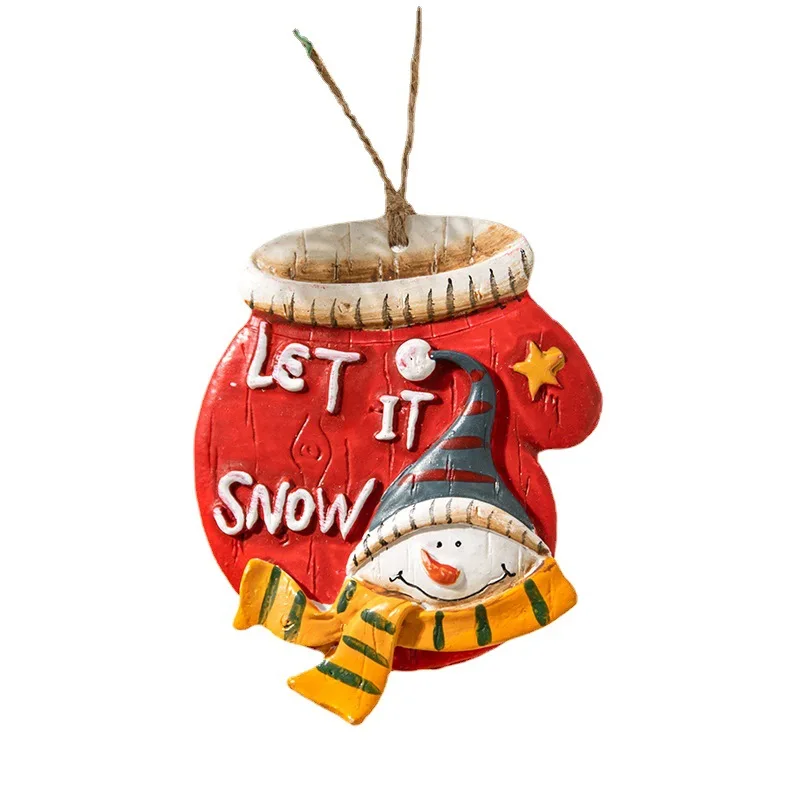 Christmas Painted Resin Santa Claus Hanging Vintage Style Christmas Tree Ceramic Decoration