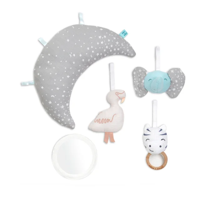 Baby play gym frame wooden activity gym frame stroller hanging star moon pendants toys teether ring nursing rattle toys