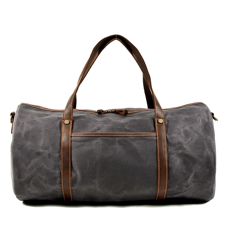 Waterproof Waxed Canvas Wholesale Spend The Night Bags Sports Canvas Duffel Travel bag for Men