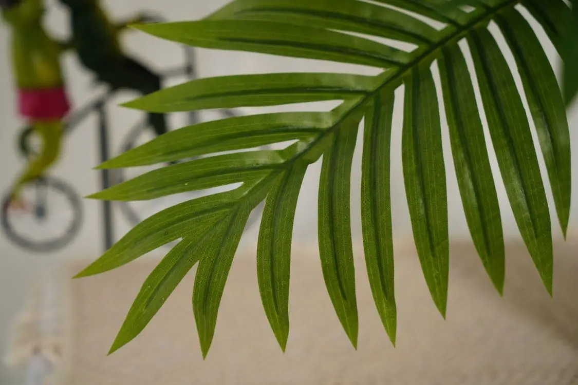 Hourpark Wholesale Green Decorative Artificial Bonsai Palm Tree 2 Pcs Outdoor Indoor Plastic Artificial Plants