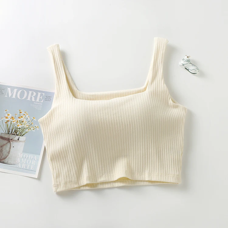Manufacturer Direct Sales Square Vest With Bra Padded Camisole Comfortable Lingerie Warm Camisole