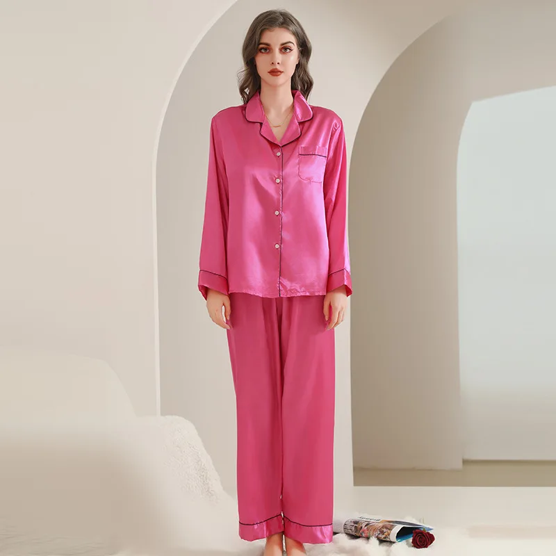 New Womens Pyjamas Customized Cotton Women Sleepwear Solid Girls Sleepwear Two Piece Sets