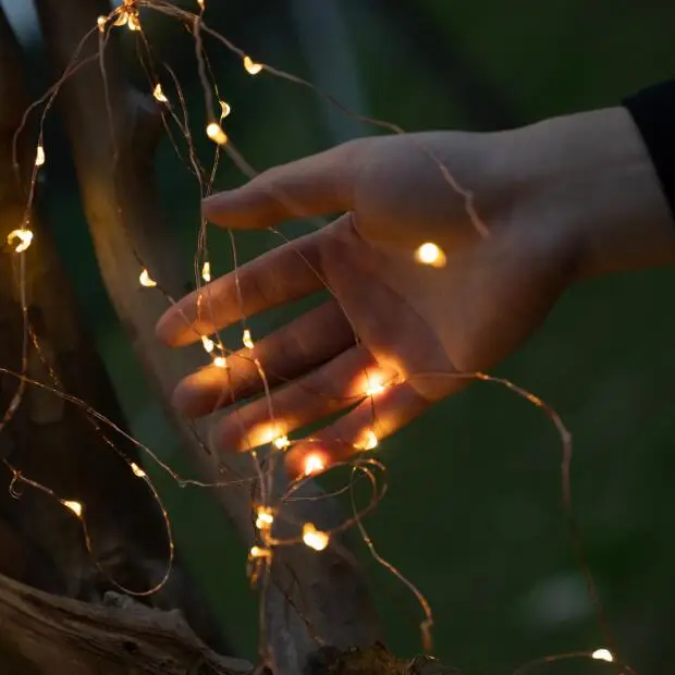 mini Decor Firefly Battery Twinkle luces de navidad 50m 100m LED Micro Silver Copper Wire christmas String Fairy Light