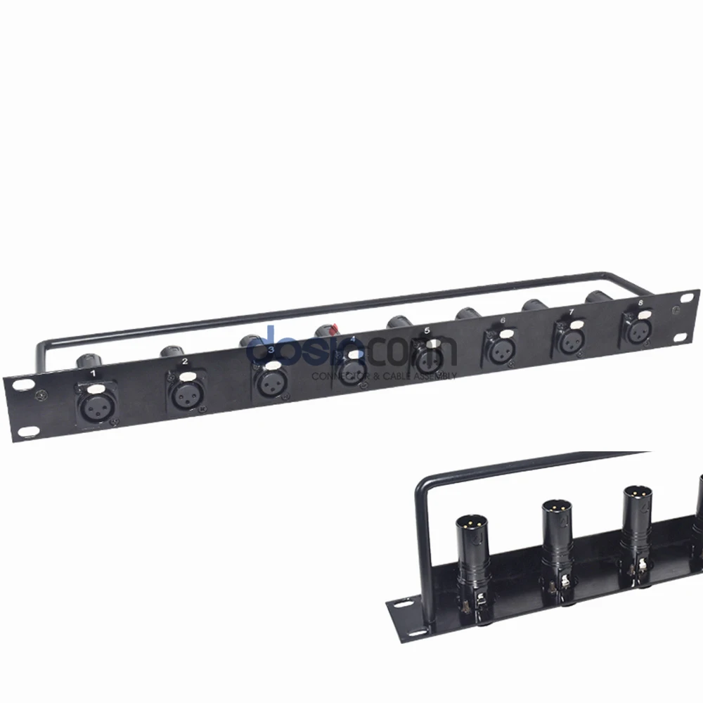 Female XLR Patch Panel 1u 8 Ports for Computer Room