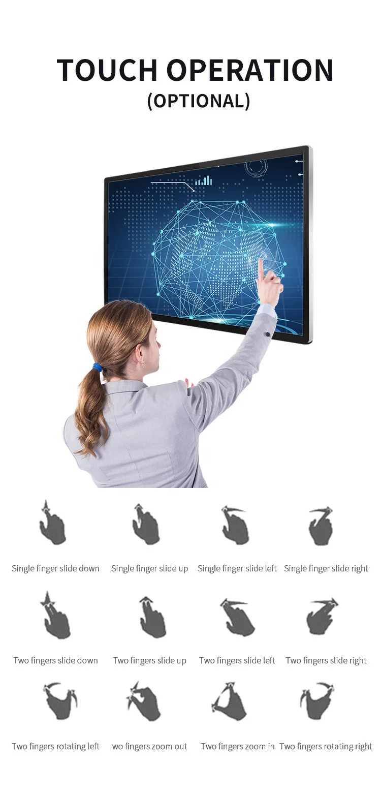 LOFIT 2021 large size 65 inch Wall Mounted LCD/LED digital photo frame digital signage advertising player