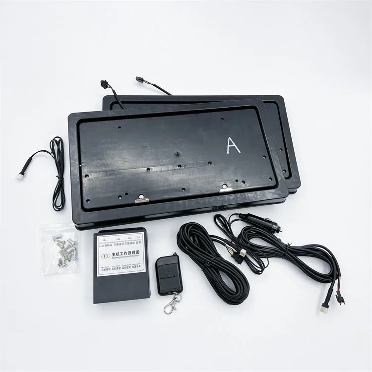 high-end stainless steel black solid front license plate electric license plate holder