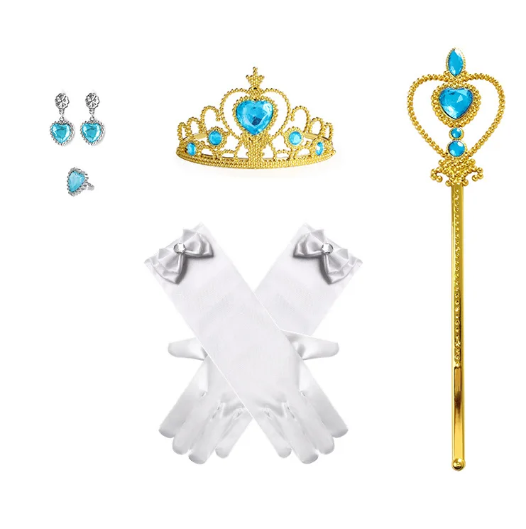 Princess Jasmine Costume Dress up Accessories for Girls Jasmine Cosplay Headband Tiara Crown Necklace Wand Earr