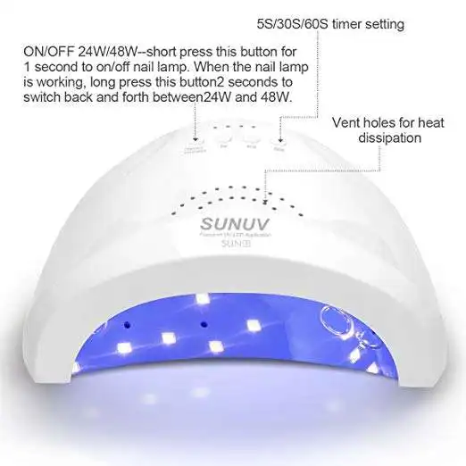 SUNone SUNUV 48W  Nail Dryer UV Lamp Led Light for Gels Polishes with Sensor 3 Timer