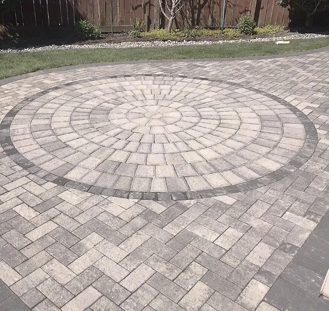 pave granite 10x10 pavers with crushed granite