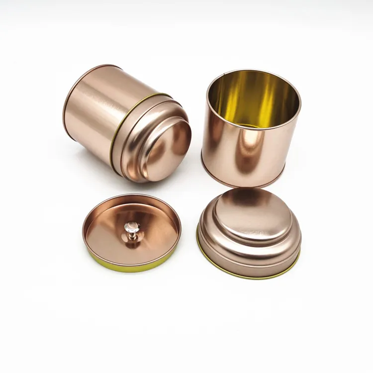 High Quality Custom Empty Round 50g Herb Coffee Box Tea Tin Can Box With Inner Lid Tea Metal Can