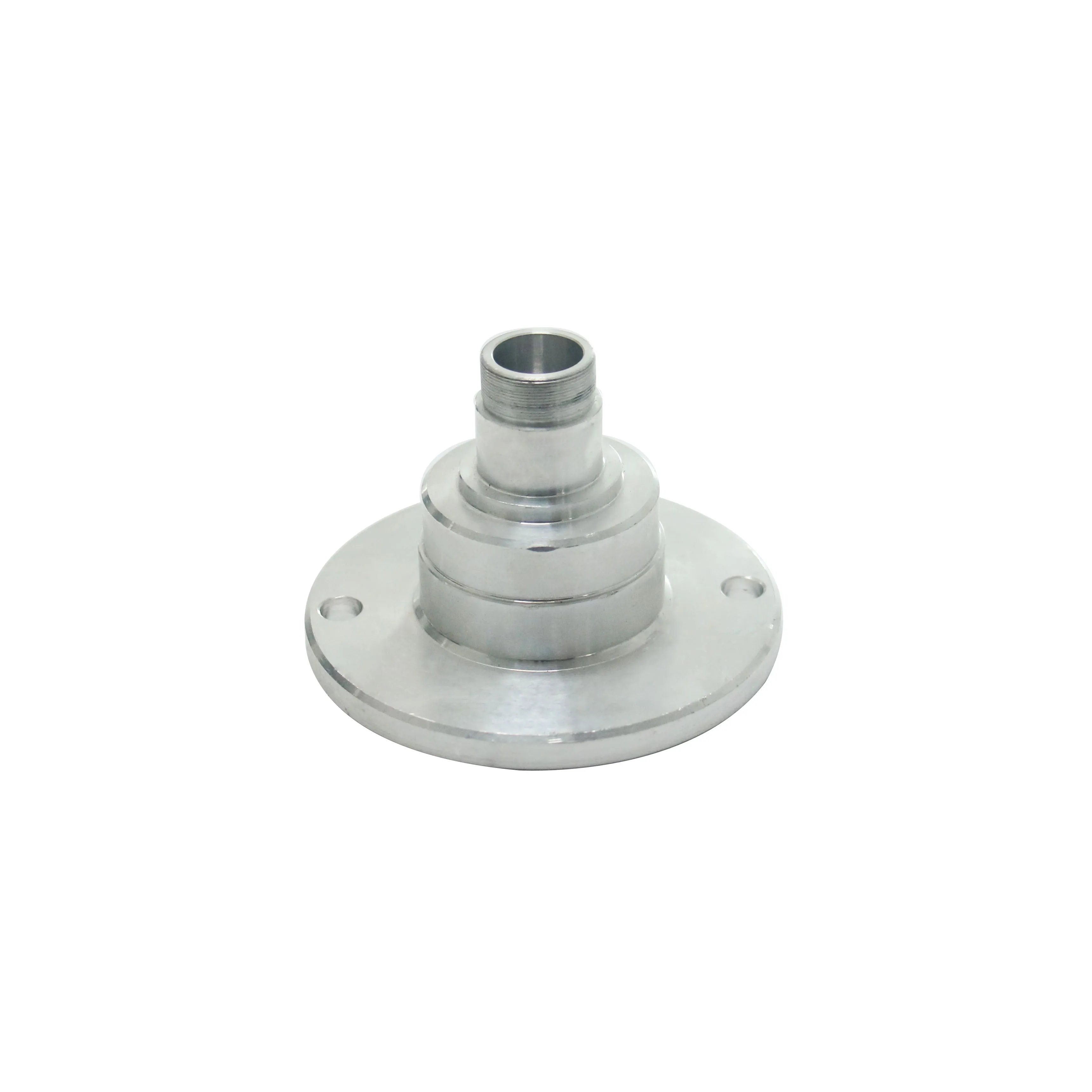 OEM CNC machining parts aluminum flange with two holes quick connector no burrs on the surface