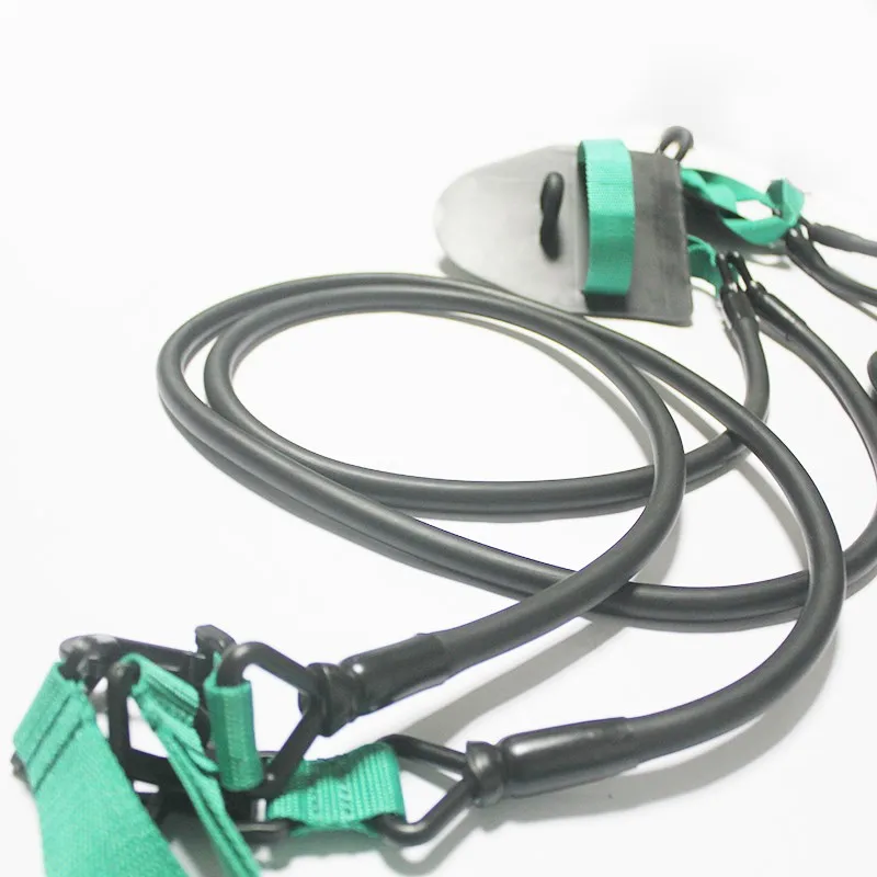 Wholesale Fitness Dipped Latex Tube swim paddles training exercise tether bungee cords swimming resistance bands