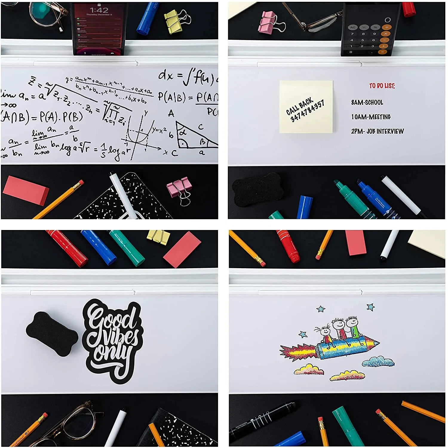 Office Glass Dry Erase Desktop Whiteboard Storage Organizer Keyboard Stand Whiteboard for Desk