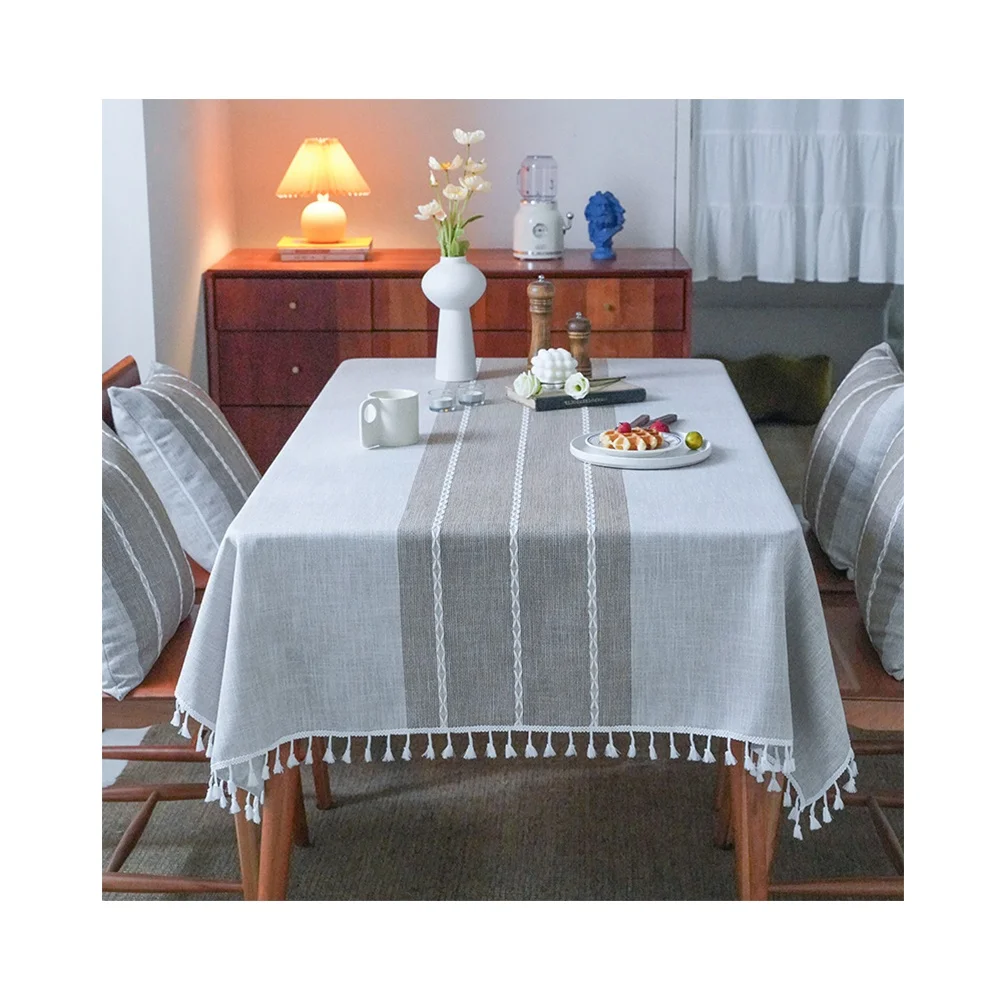 2021 Wholesale custom table cloth embroidered Jacquard Table Cover Damask Linen TableCloth