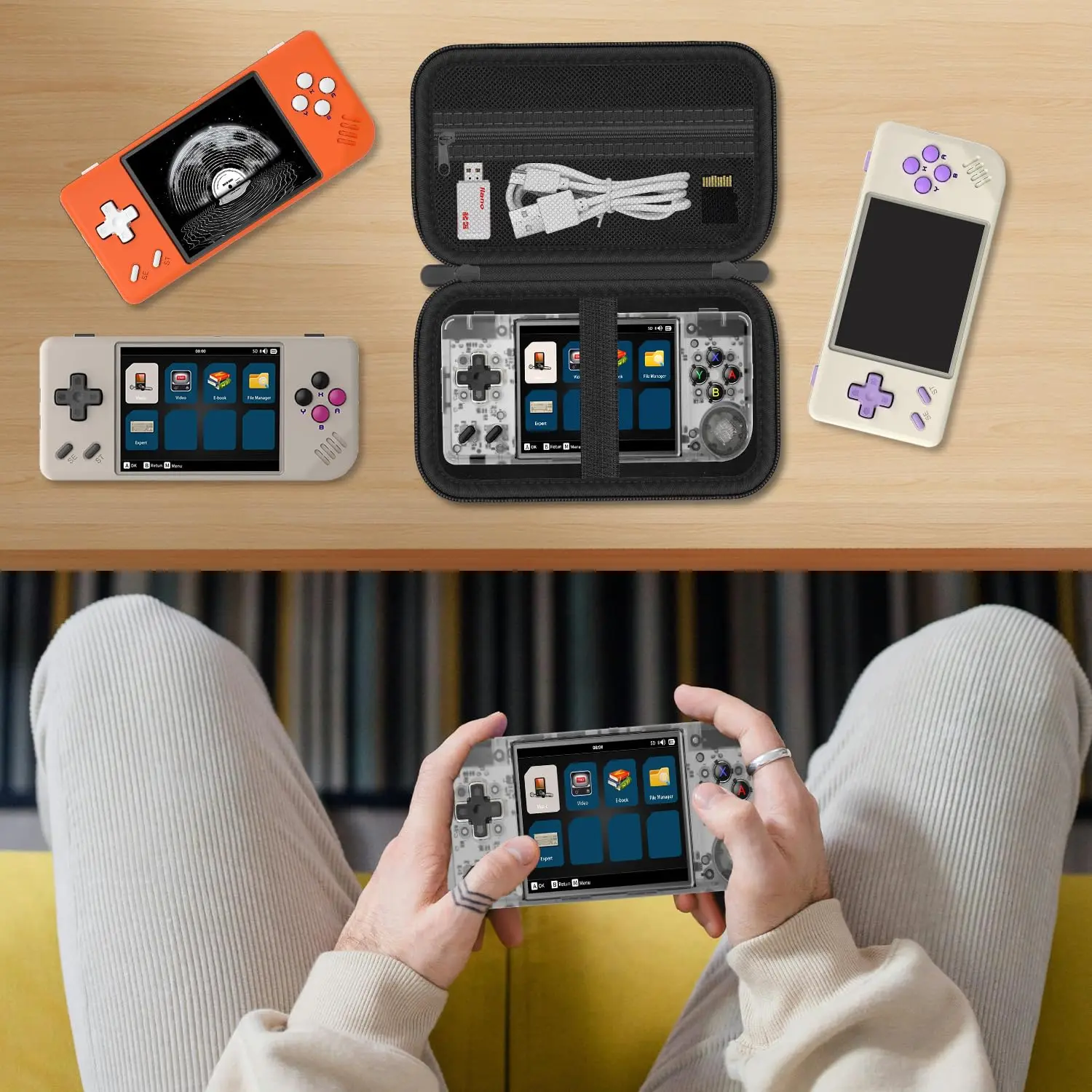Handheld Emulator Console Travel Hard Case for RG28XX Retro Handheld Game Console Storage Bag