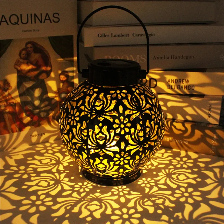 Creative wall lamps hanging lantern solar street lights iron projection lamp metal candle holders lanterns and candle jars