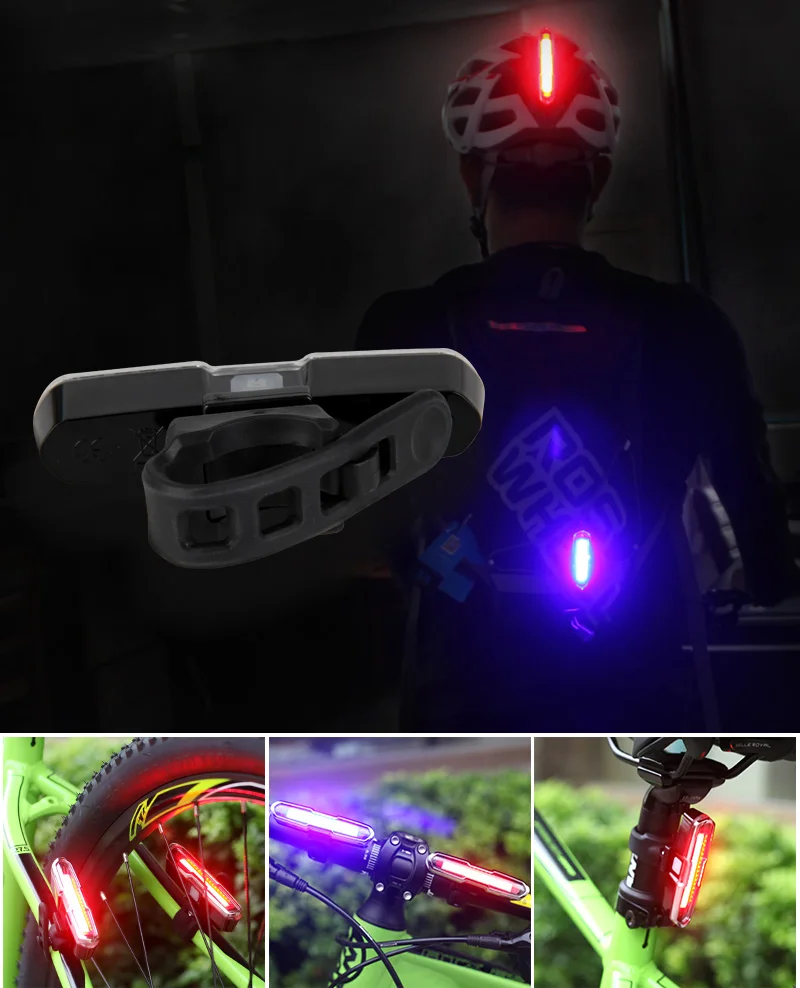 Wholesale USB Rechargeable Bike Light Front and Back Safety Bicycle LED Headlight & Rear Tail Light Bike Lights Easy to Install