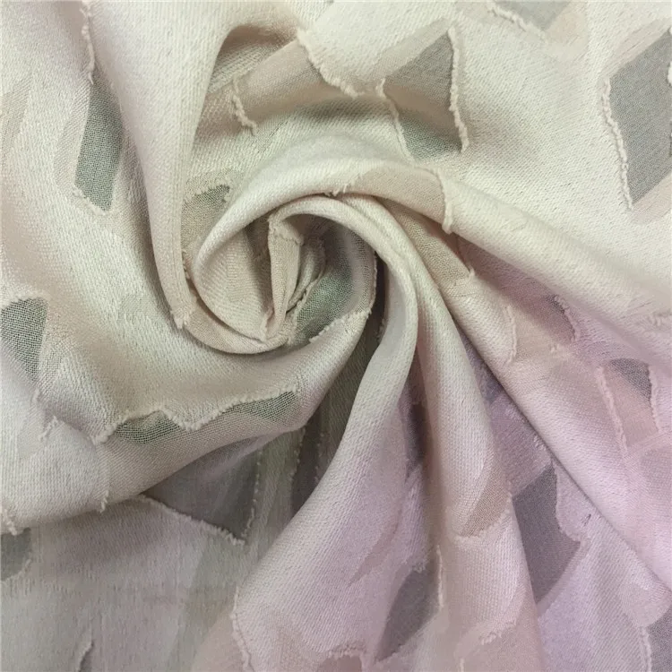 Brushed geometric design mesh fabric 100% polyester jacquard fabric for clothing