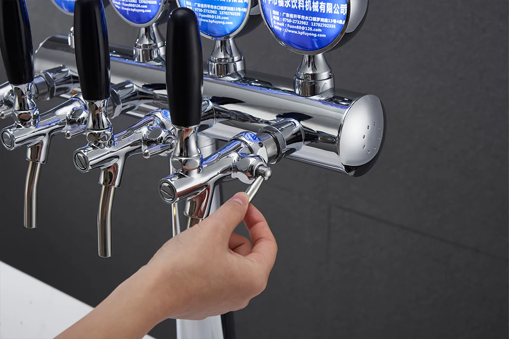 Beer Kegerator Font Stainless Steel T Type 4 Tap Beer Dispenser Draft Cooler Column Beer Tower