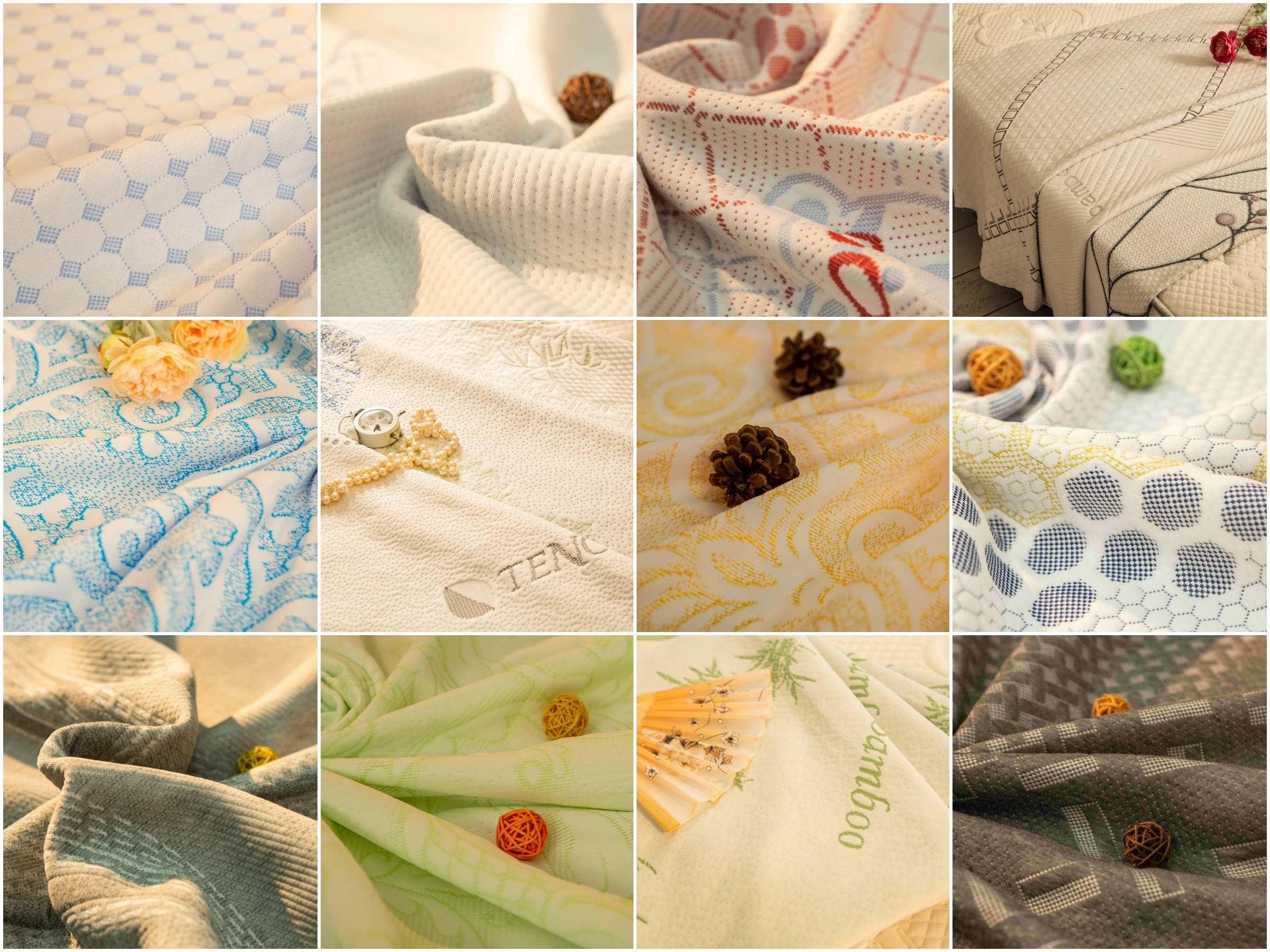 Soft Comfortable 300gsm Anti-Static 100% Polyester Knitted Jacquard Breathable Water Resistant Mattress Fabric For Bed