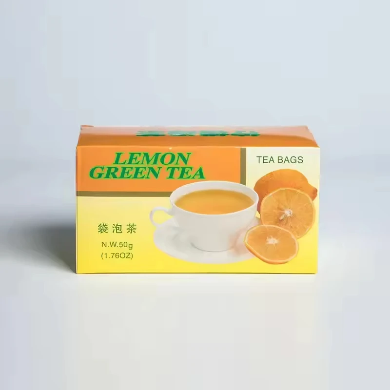 FC55 GT901 Source Manufacturers Promotion Price Gift 50g Boxed Lemon Green Tea Teabag