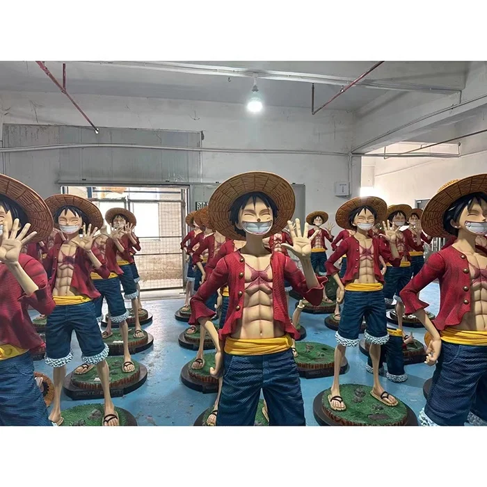 High Quality Anime Figure Resin Statue One Piece Character life size 1:1 Luffy Action Figure For Decor Anime Sculpture
