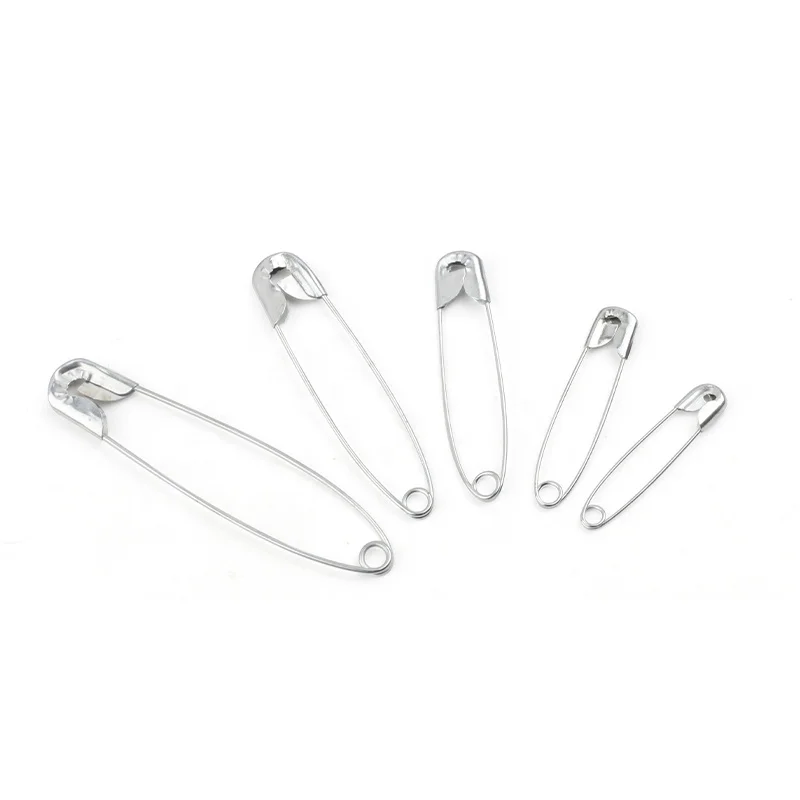 152PCS Silver Color In All Kinds Of Size Metal Assted Crimped Safety Pins With Boxes