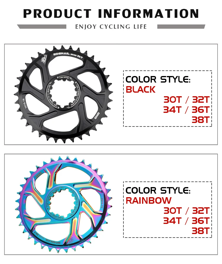 6mm MTB Bicycle Crankset Fixed Gear Crank Narrow-Wide Chain Ring (30T/32T/34T/36T/38T) for XX1/X9/XO/X01 Chainwheel