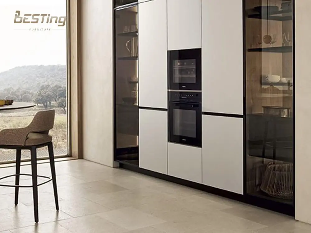 Australia modern new melamine/pvc full kitchen cabinet set sunmica designs