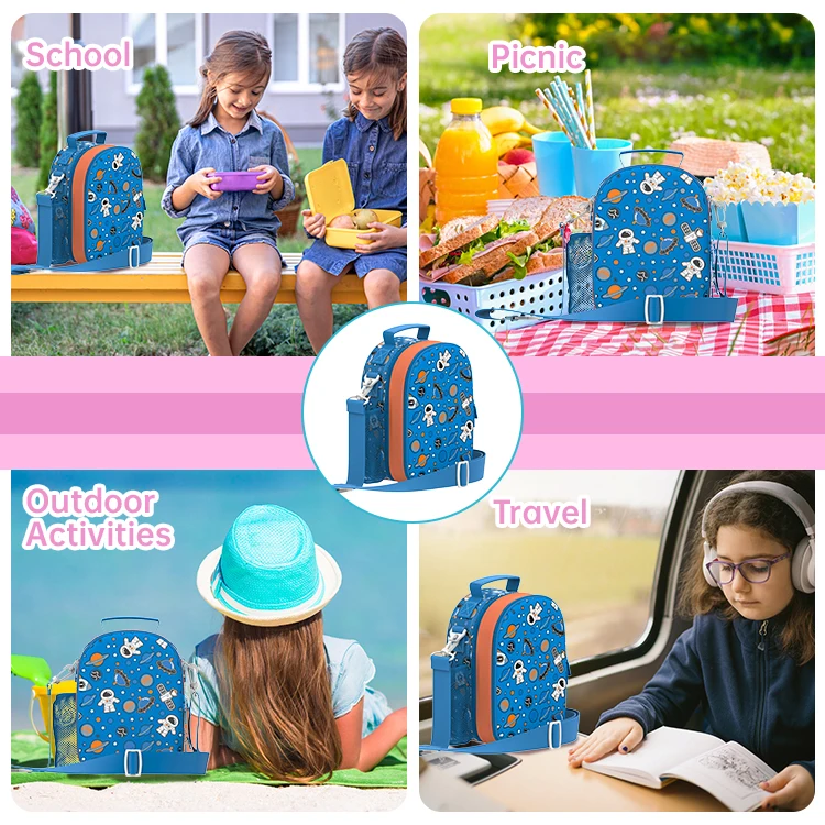 toursun hardtop children lunch bag  Cartoon Cooler Insulated Lunch Bag With Adjustable Strap for kids