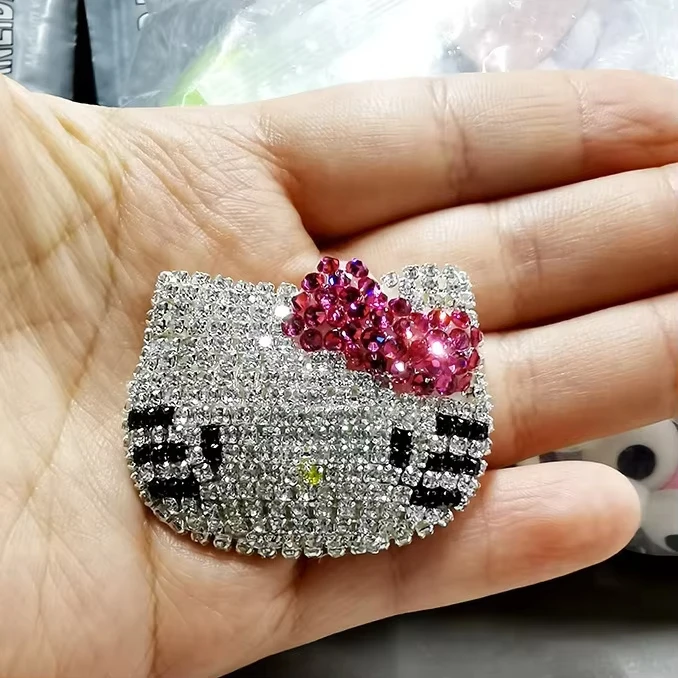 Ins Trendy Large Rhinestone KT Full Body Blusher Annie Kitty Junk Iphone Case Ipadcase DIY Resin Accessories Decoration Charm