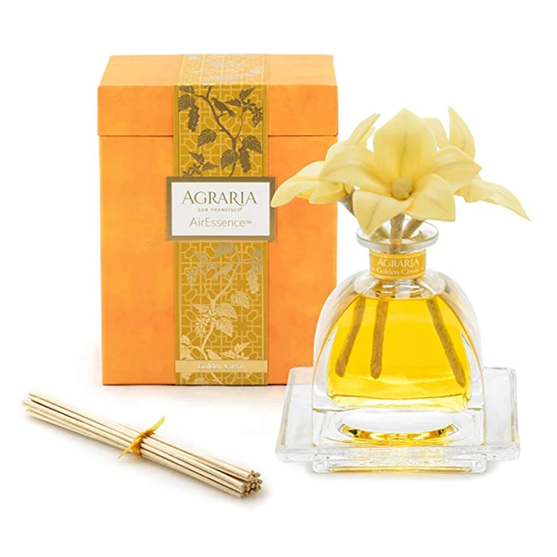 Wholesale  Home Decoration Fragrance perfume flower rattan  Glass Bottle Reed Diffuser with essential oil for diffuser