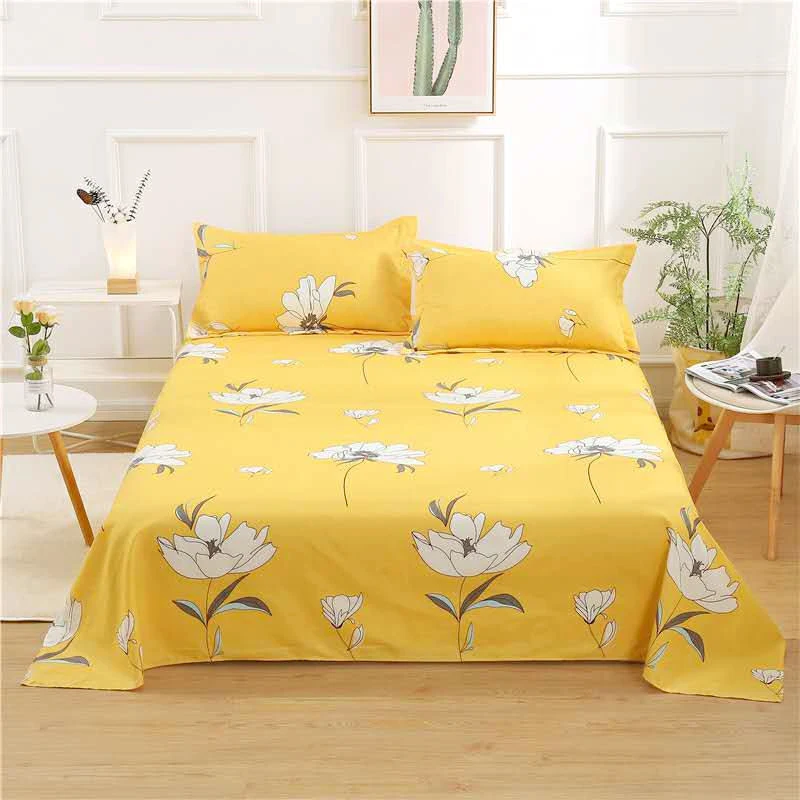 Wholesale Organic Cotton Bed Sheets Twill Thick Microfiber Support Flora 3D Printed Set Flat Bed Sheets for Wedding Home