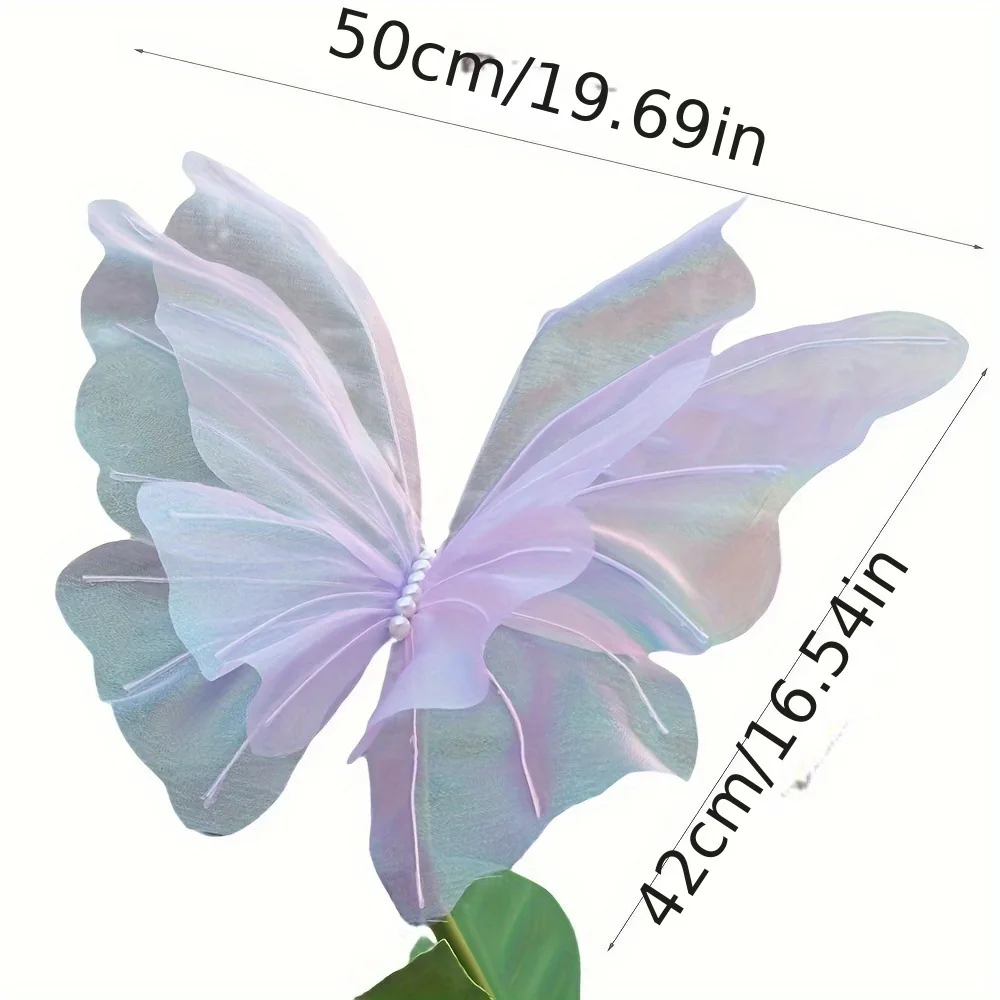 Big Size Artificial Flower Silk Yarn Artificial Butterfly 50cm/19.69inch Butterfly Wedding Party Decorative Butterfly Home Decor