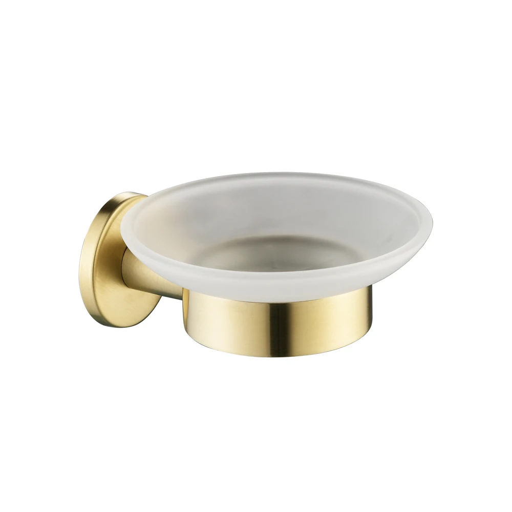 Factory Price Wall Mounted Stainless Steel Soap Dish Holder with Transparent Glass Soap Dish Bathroom Accessories