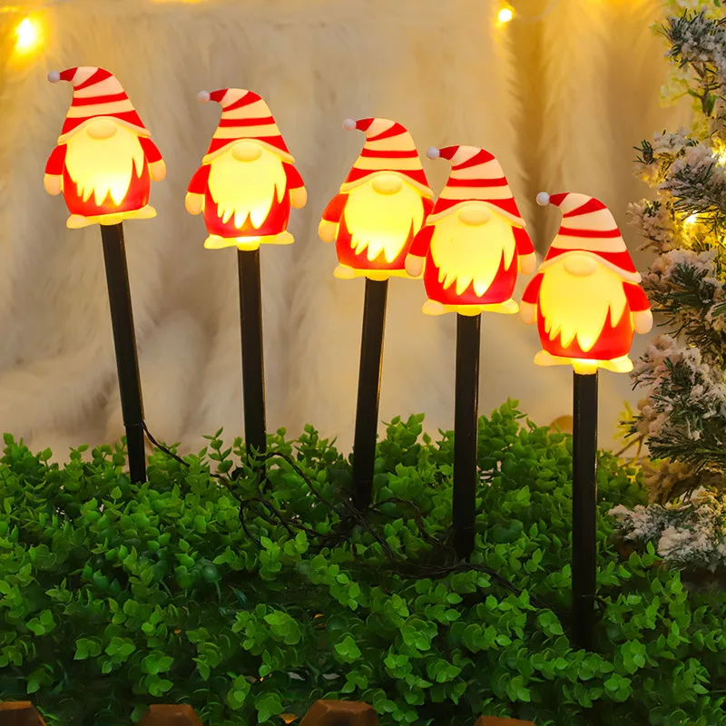 Cross-Border New Christmas Solar Lights String Candy Cane Insertion for Outdoor Garden Lawn Decor for Festive Season