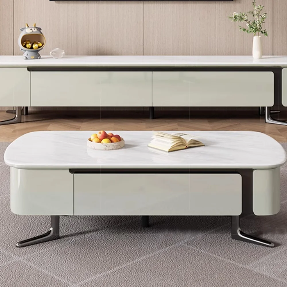 Home Use Turkish Furniture Luxury Mirror Side Center Tea Travertine Stainless Steel Storage Coffee Table Set