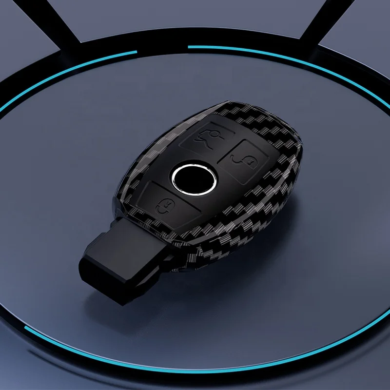 ABS Carbon Fiber Car Key Case Cover Fob For Mercedes Benz A C E S Class W204 W205 W212 W213 W176 GLC CLA AMG W177 Accessories