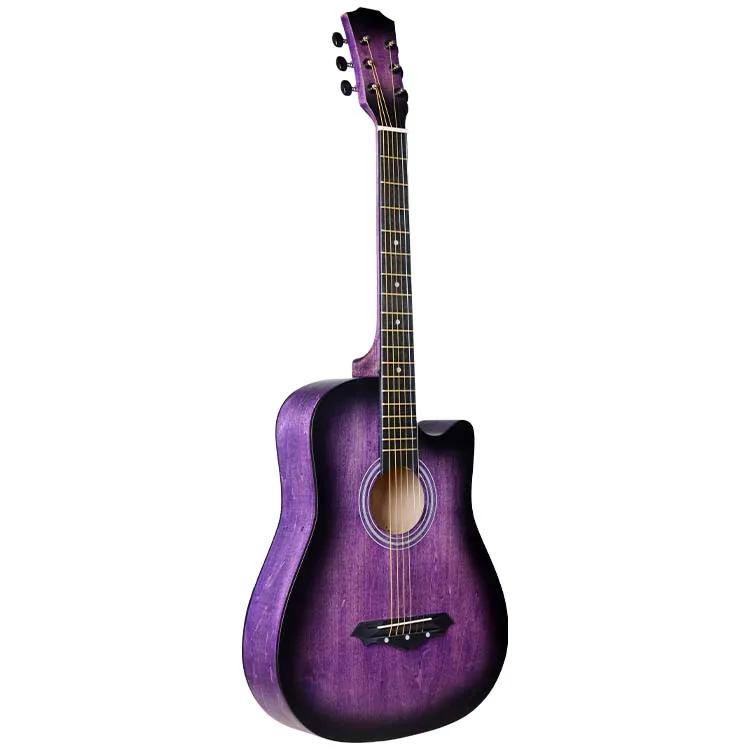 Дешевые Музыкальные инструменты 38 дюймов Для Начинающих Акустическая гитара из лифы