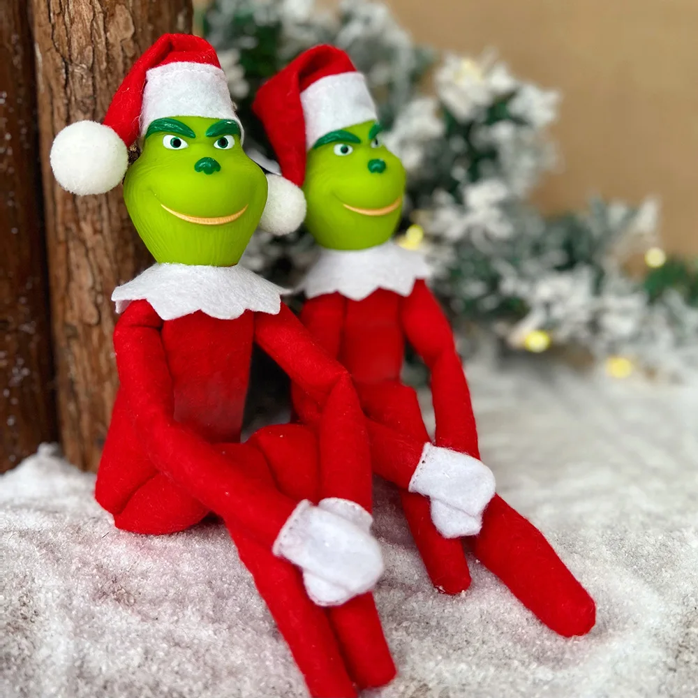 Hot Sale Christmas Dolls Toys Green Monster Elf Ornaments Pendant Christmas Toys Green Elf Pendant Christmas Dolls Toys