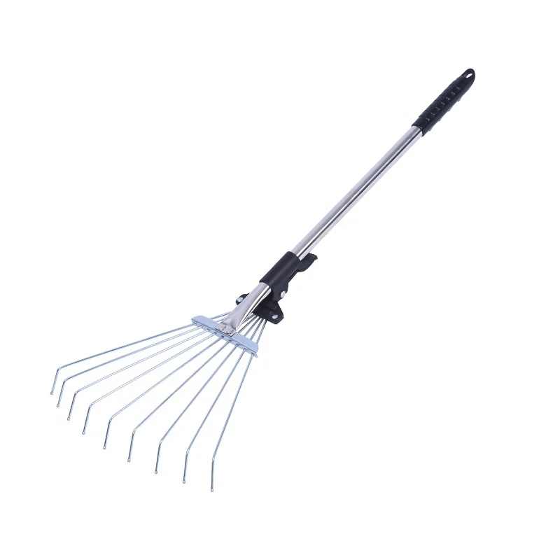 Chinese manufacturer direct sale 9/15 tooth stainless steel retractable deciduous rake