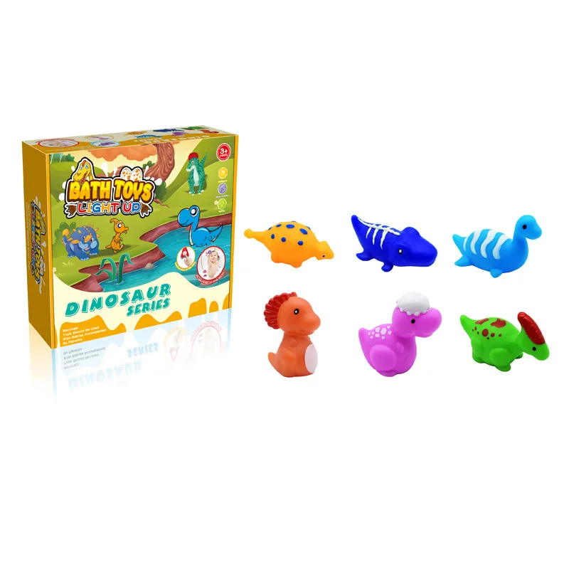 Wholesale 6 Pcs Colorful Touch Sensitive Flashing Rubber Bath Toy LED Light Floating Bathtub Toys For Baby And Toddler