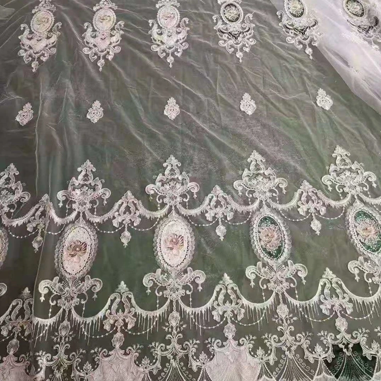  High-Grade Embroidery Flower Screens European Style Curtain Voile Tulle Sheer Bedroom Living Room Windows
