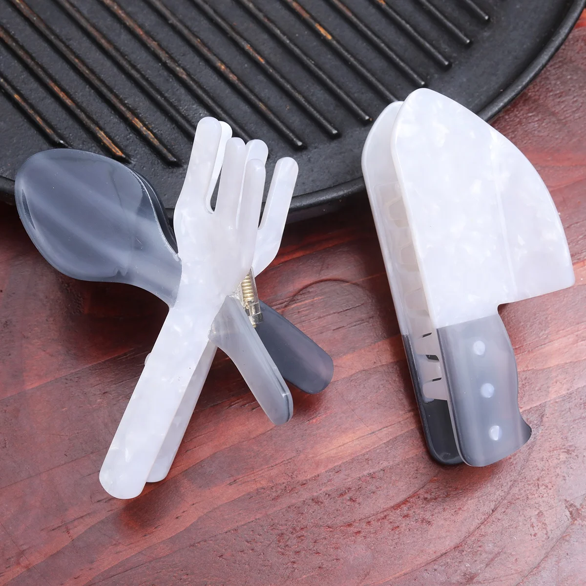 personalized acetate customize hair claw spoon and knife plastic high quality hair claws