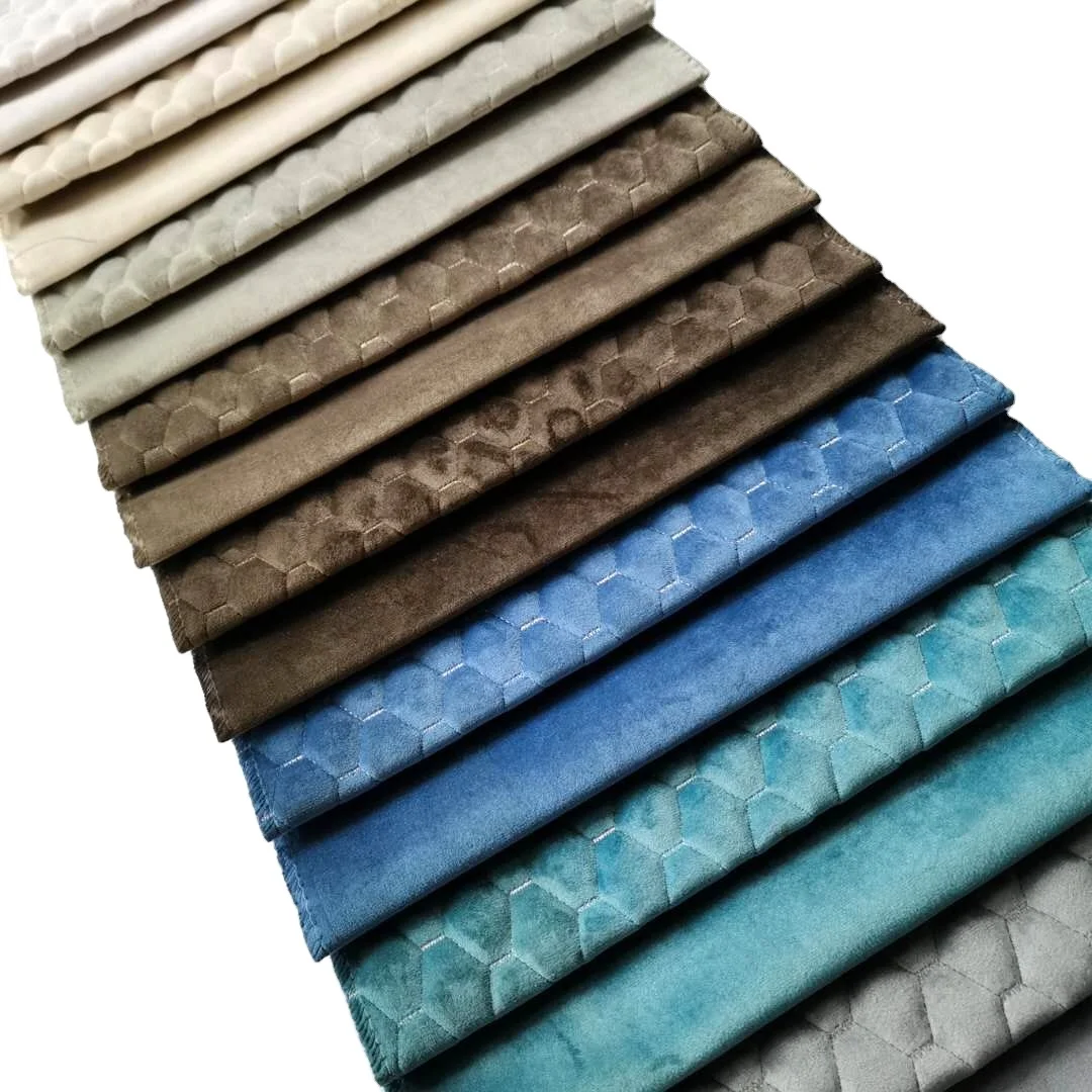 Quilt Fabric Velvet Sofa Cover Design for Home Textile Upholstery Velour Fabric 100% Polyester Plain Knitted DTY Roll Packing