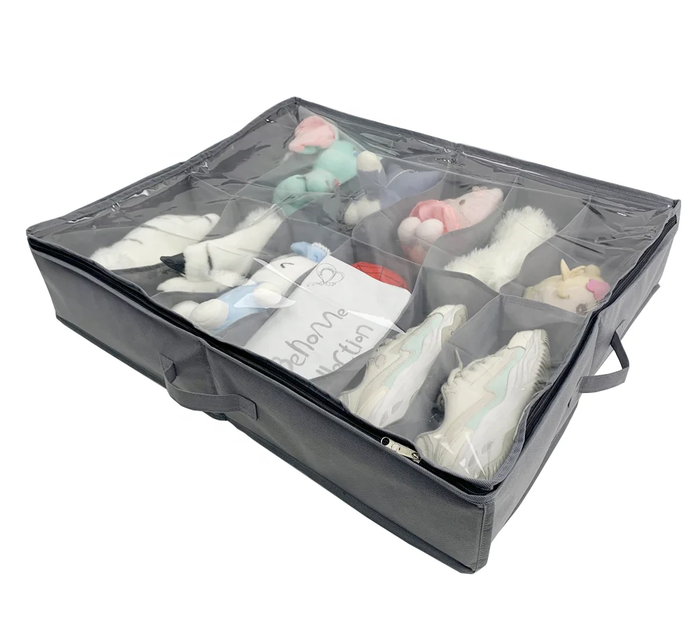 Collapsible Storage Organizer Under Bed Fabric Bin for Shoes Boots Home Sundries