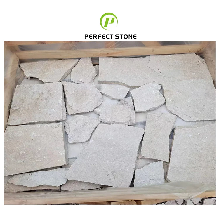 White sandstone culture stone panels for exterior wall decoration