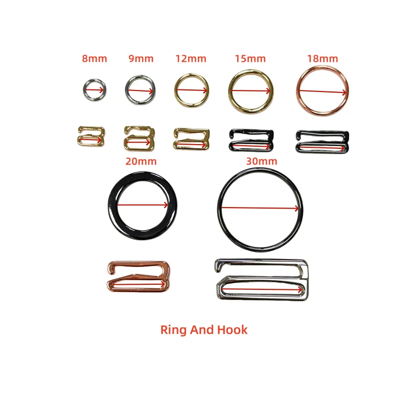 Custom Wholesale Bra Swan Hooks For Swimwear Strap Slider Buckle 12mm 15mm Bra Hook Bra Buckles