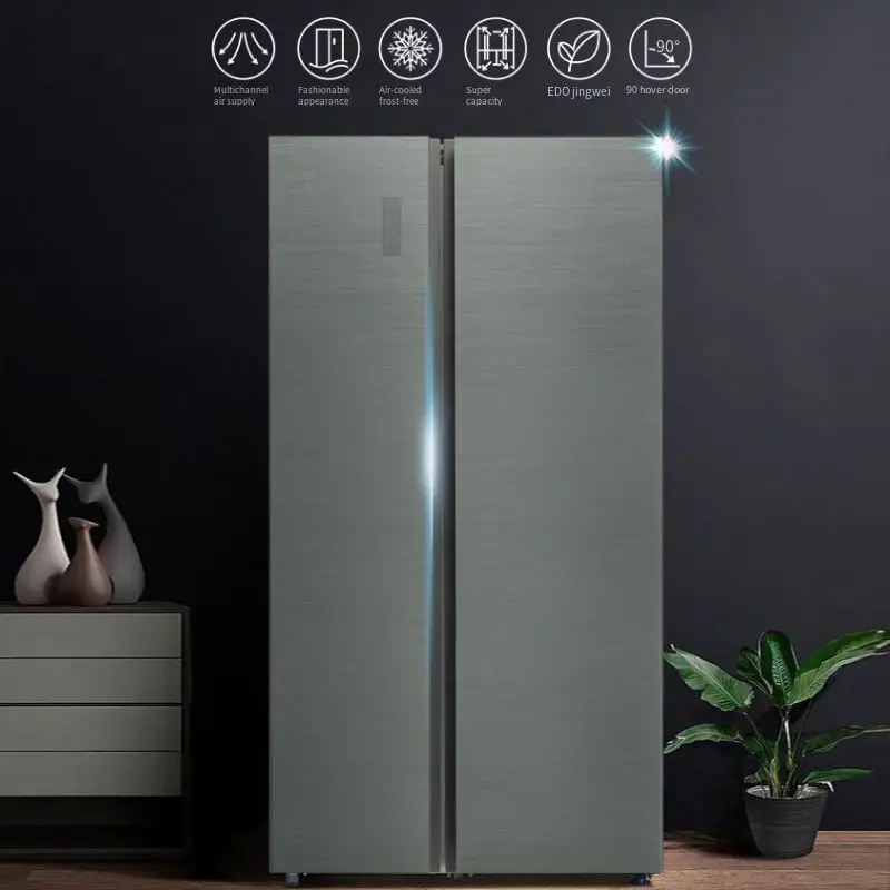 
548 litre large capacity two door double door refrigerator tempered glass door 