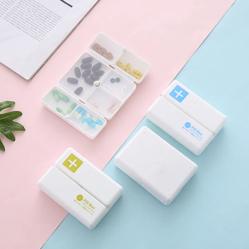 Low MOQ Logo Magnetic Foldable Pill Case Box 7 Compartments Weekly Pill Organizer Travel Smart 7 Day Pill Case Box